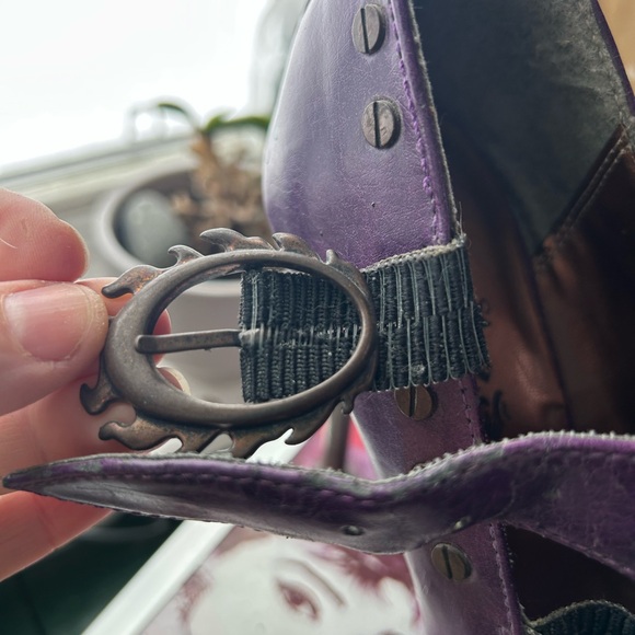 HADES  steampunk butterfly Purple Studded Heels - Picture 7 of 10